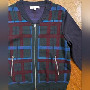 Etcetera Multicolor Plaid Cardigan